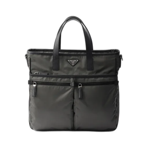 Re-Nylon And Saffiano Leather Tote Bag