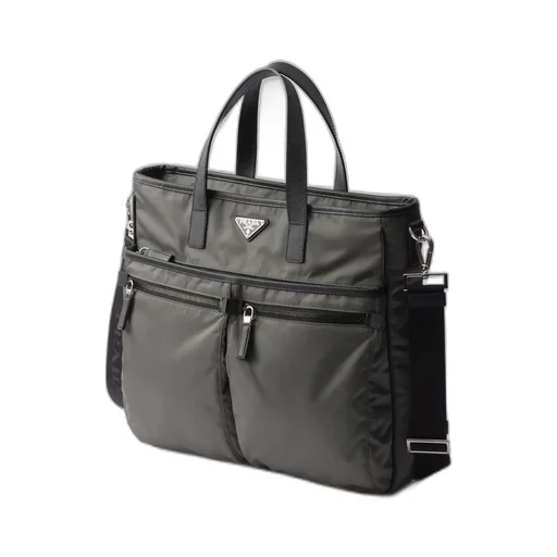 Re-Nylon And Saffiano Leather Tote Bag