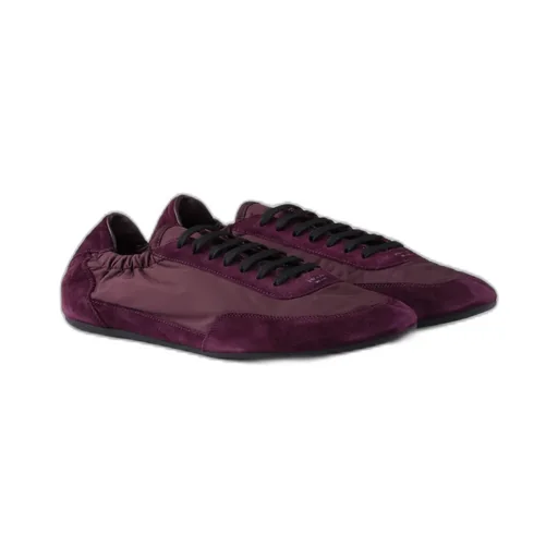 Collapse Re-Nylon And Suede Elasticized Sneakers