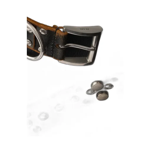 Prada Buckle Leather Bag With Studded Belt