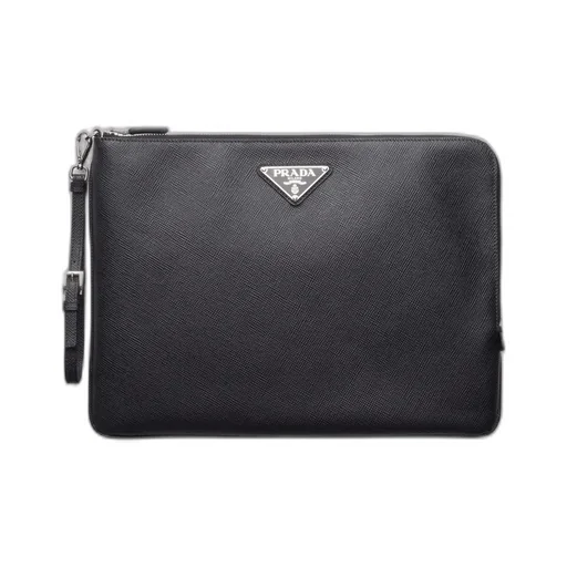 Large Saffiano Leather Pouch