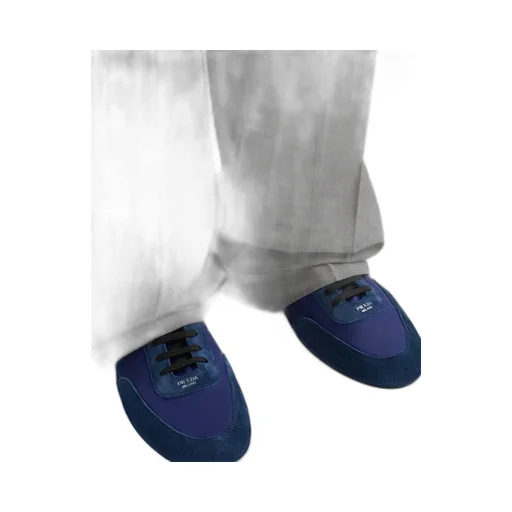 Collapse Re-Nylon And Suede Elasticized Sneakers