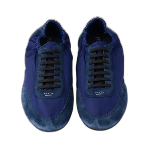 Collapse Re-Nylon And Suede Elasticized Sneakers