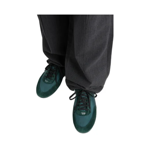 Collapse Re-Nylon And Suede Elasticized Sneakers