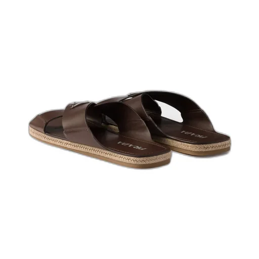 Crisscross Leather Slides