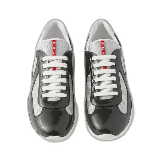 Patent Leather And Technical Fabric Prada America's Cup Sneakers