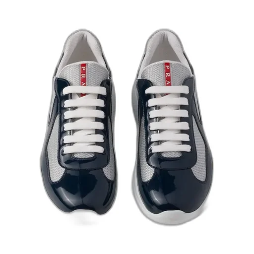 Patent Leather And Technical Fabric Prada America's Cup Sneakers