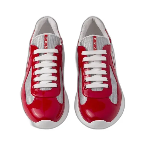 Patent Leather And Technical Fabric Prada America's Cup Sneakers