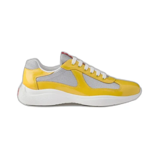 Patent Leather And Technical Fabric Prada America's Cup Sneakers