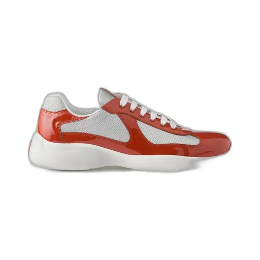 Patent Leather And Technical Fabric Prada America's Cup Sneakers