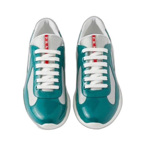 Patent Leather And Technical Fabric Prada America's Cup Sneakers