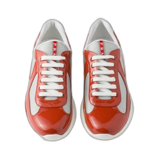 Patent Leather And Technical Fabric Prada America's Cup Sneakers