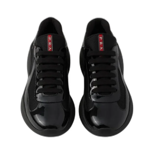Patent Leather And Technical Fabric Prada America's Cup Sneakers
