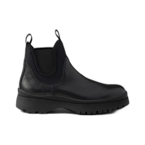 Leather And Stretch Fabric Brixxen Boots