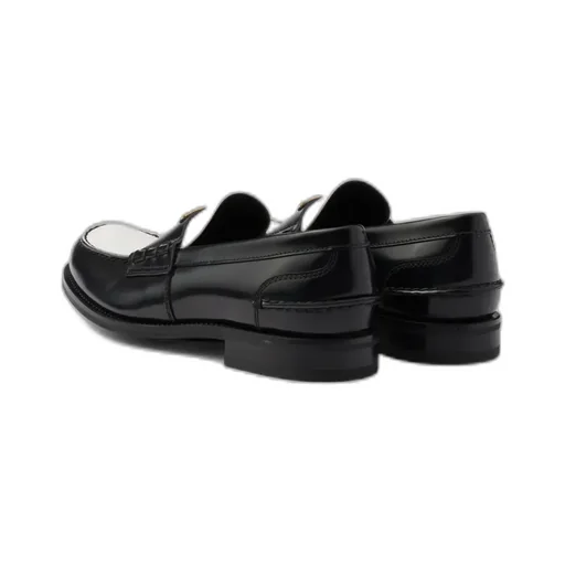 Two-Tone Brushed Leather Loafers