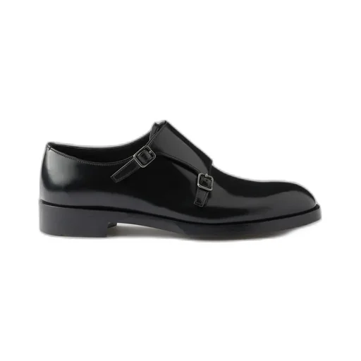Brushed Leather Double Monk Strap Shoes