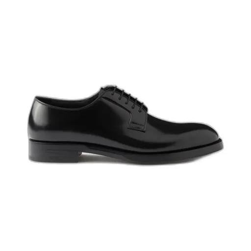 Brushed Leather Lace-Up Shoes