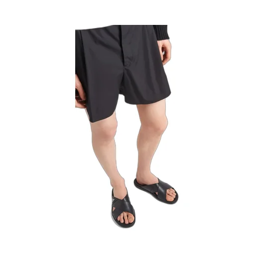 Leather Crisscross Slides