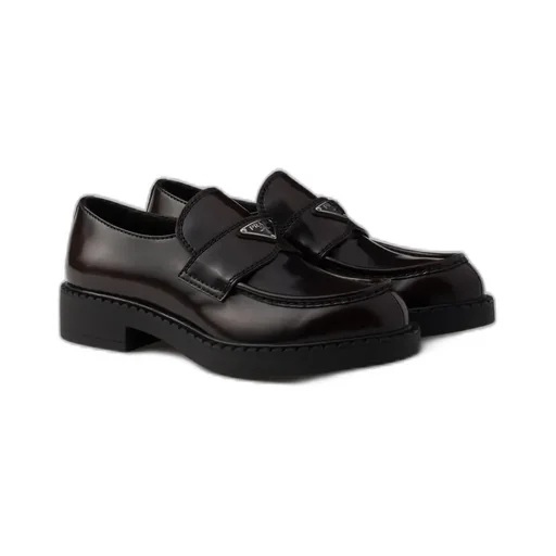 Chocolate Brushed Leather Loafers