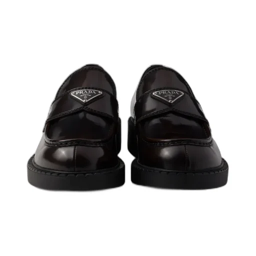 Chocolate Brushed Leather Loafers