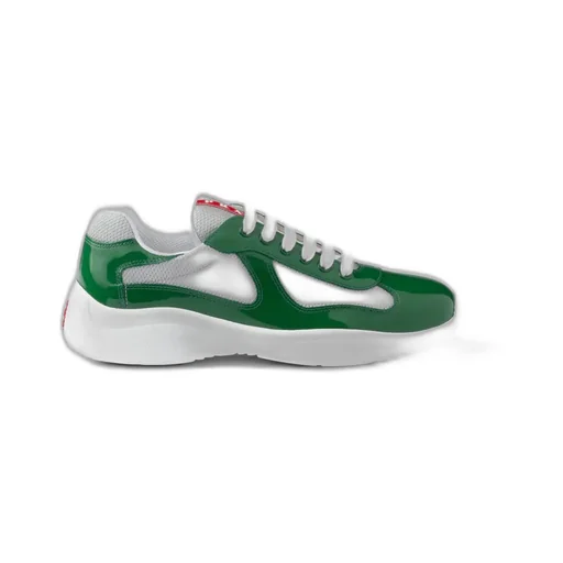 Patent Leather And Technical Fabric Prada America's Cup Sneakers