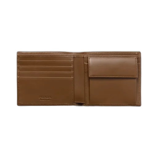 Re-Nylon And Leather Wallet With Coin Purse