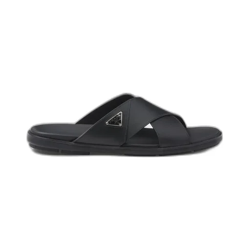 Leather Crisscross Slides