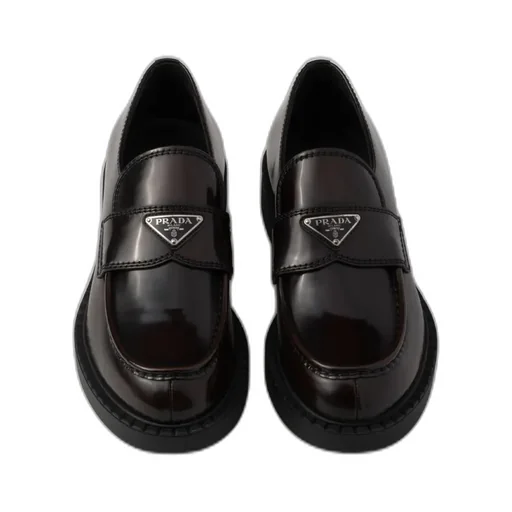 Chocolate Brushed Leather Loafers