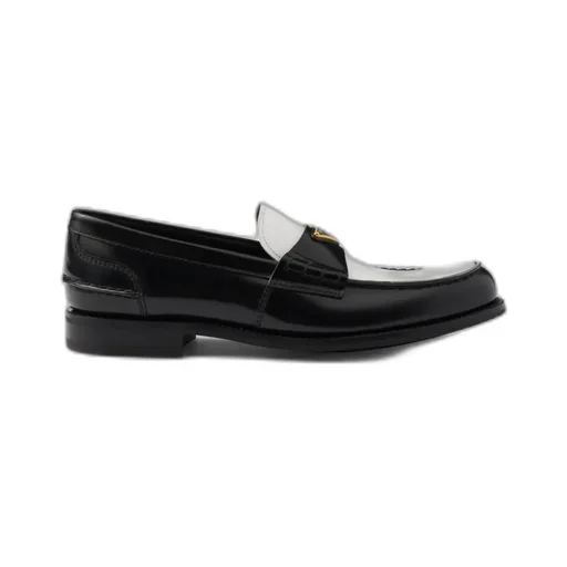 Two-Tone Brushed Leather Loafers