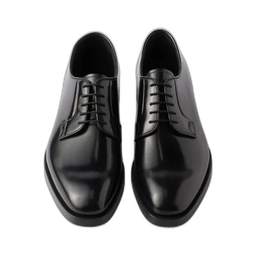 Brushed Leather Lace-Up Shoes