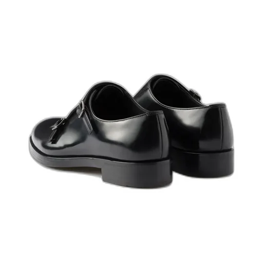 Brushed Leather Double Monk Strap Shoes