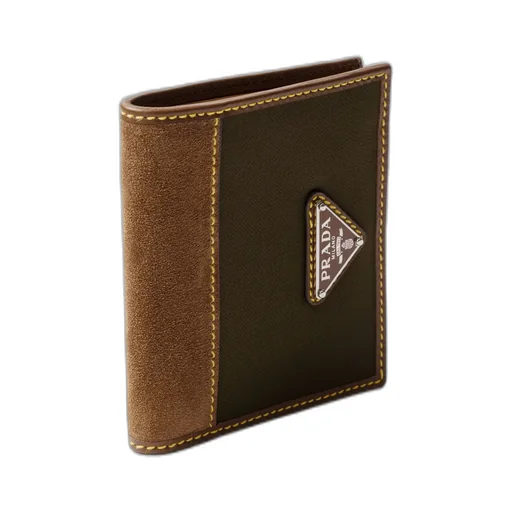 Re-Nylon And Leather Wallet