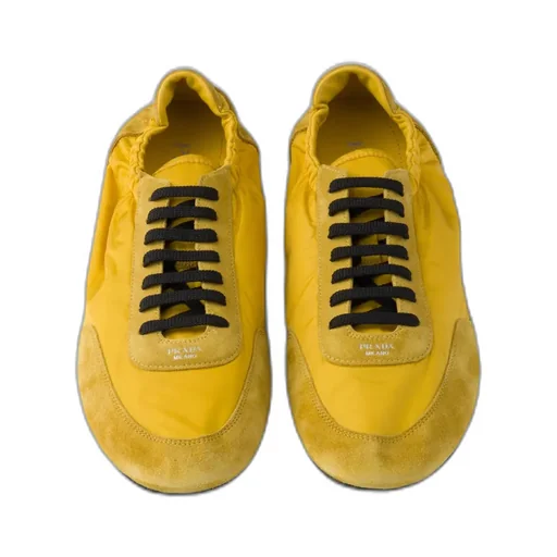 Collapse Re-Nylon And Suede Elasticized Sneakers