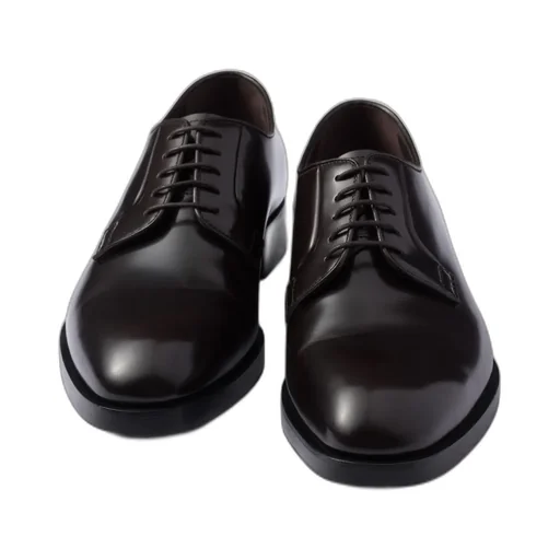 Brushed Leather Lace-Up Shoes
