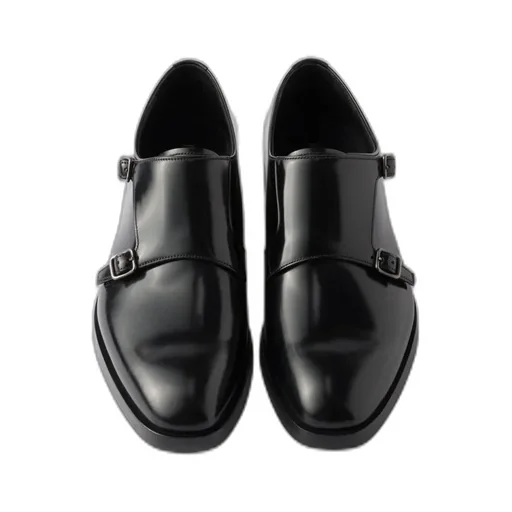 Brushed Leather Double Monk Strap Shoes