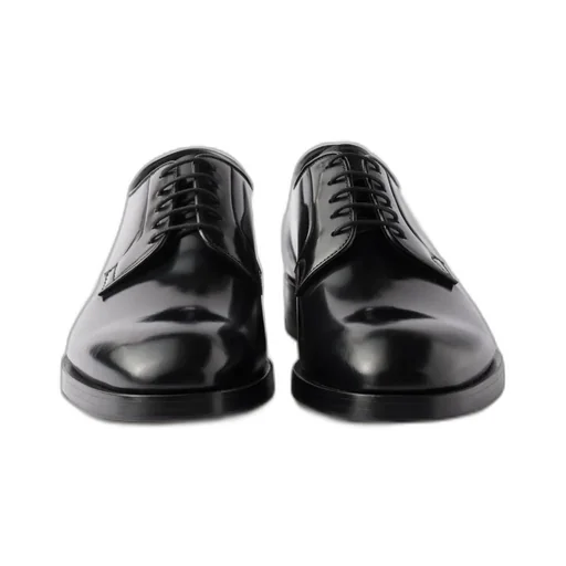 Brushed Leather Lace-Up Shoes