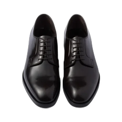 Brushed Leather Lace-Up Shoes
