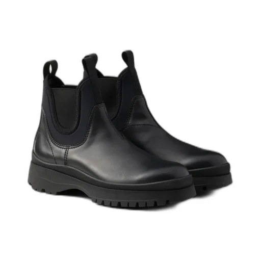Leather And Stretch Fabric Brixxen Boots