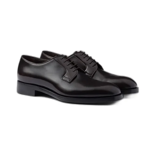 Brushed Leather Lace-Up Shoes