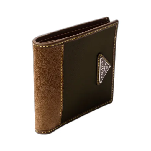 Re-Nylon And Leather Wallet