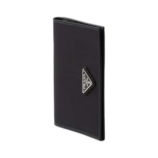 Re-Nylon And Saffiano Leather Passport Holder