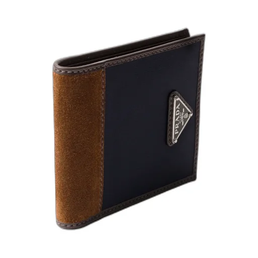 Re-Nylon And Leather Wallet With Coin Purse
