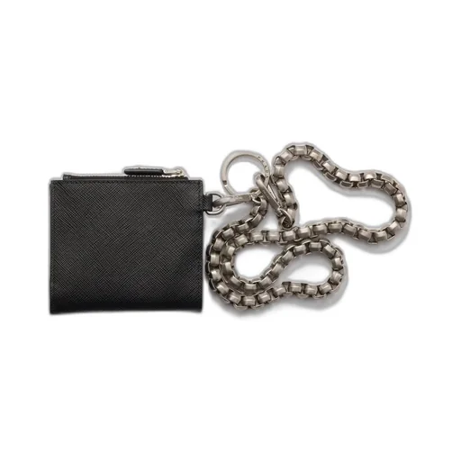 Small Saffiano Wallet With Chain