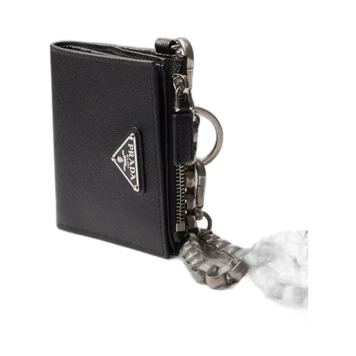 Small Saffiano Wallet With Chain