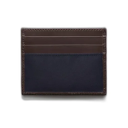 Re-Nylon And Leather Card Holder