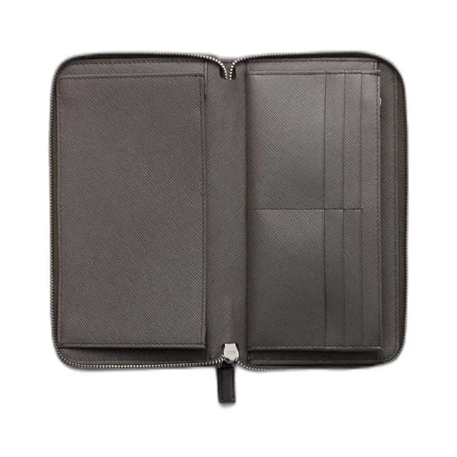 Saffiano Leather Zip Around Wallet