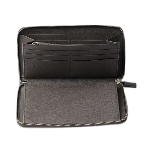 Saffiano Leather Zip Around Wallet