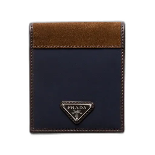 Re-Nylon And Leather Wallet With Coin Purse