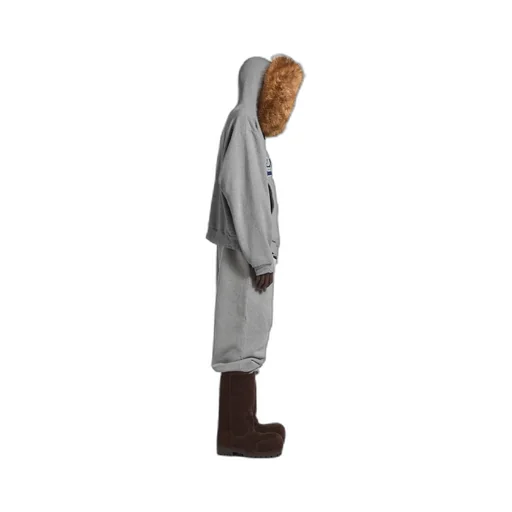 Luxury Script Oversized Zip-Up Hoodie