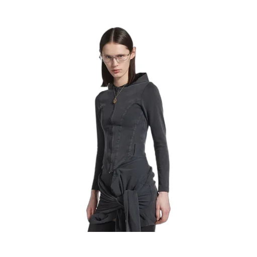Corseted Zip-Up Hoodie